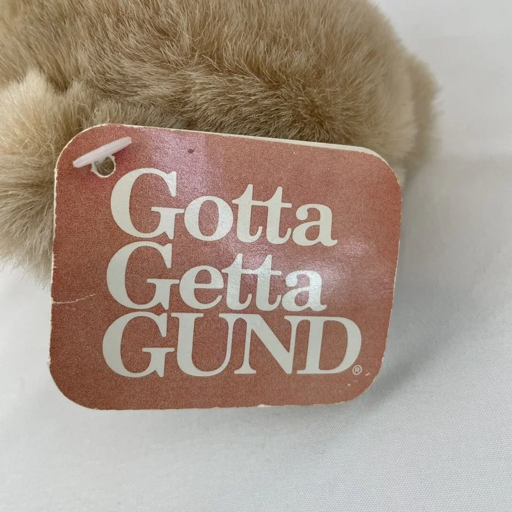 RARE Gund Checkers Teddy Bear 8”‎ Plush #2209 Plaid Bow Tan Vintage 1993 HTF